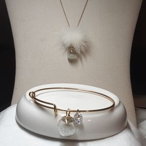 🆕️ Fur & Confetti Ball Necklace Set